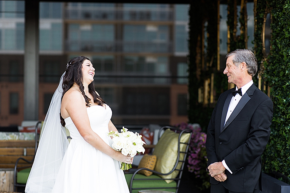 first look with bride and dad